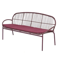 Panca salento porpora in vimini da esterno. Misure: 174x68 h. 85cm. 