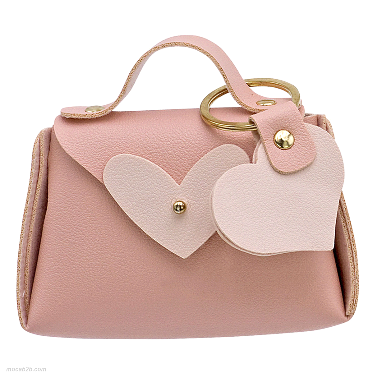 BORSETTA PORTACHIAVI SIMILPELLE ROSA 10x9 