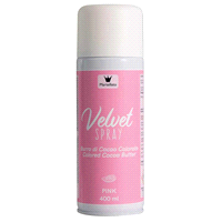 Colorante spray a base di burro di cacao che dona un effetto vellutato. L