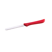 Coltellino per panettiere a doppia lama ondulata con comoda impugnatura in plastica. Lama 8 cm. Dimensioni totali cm 17. 