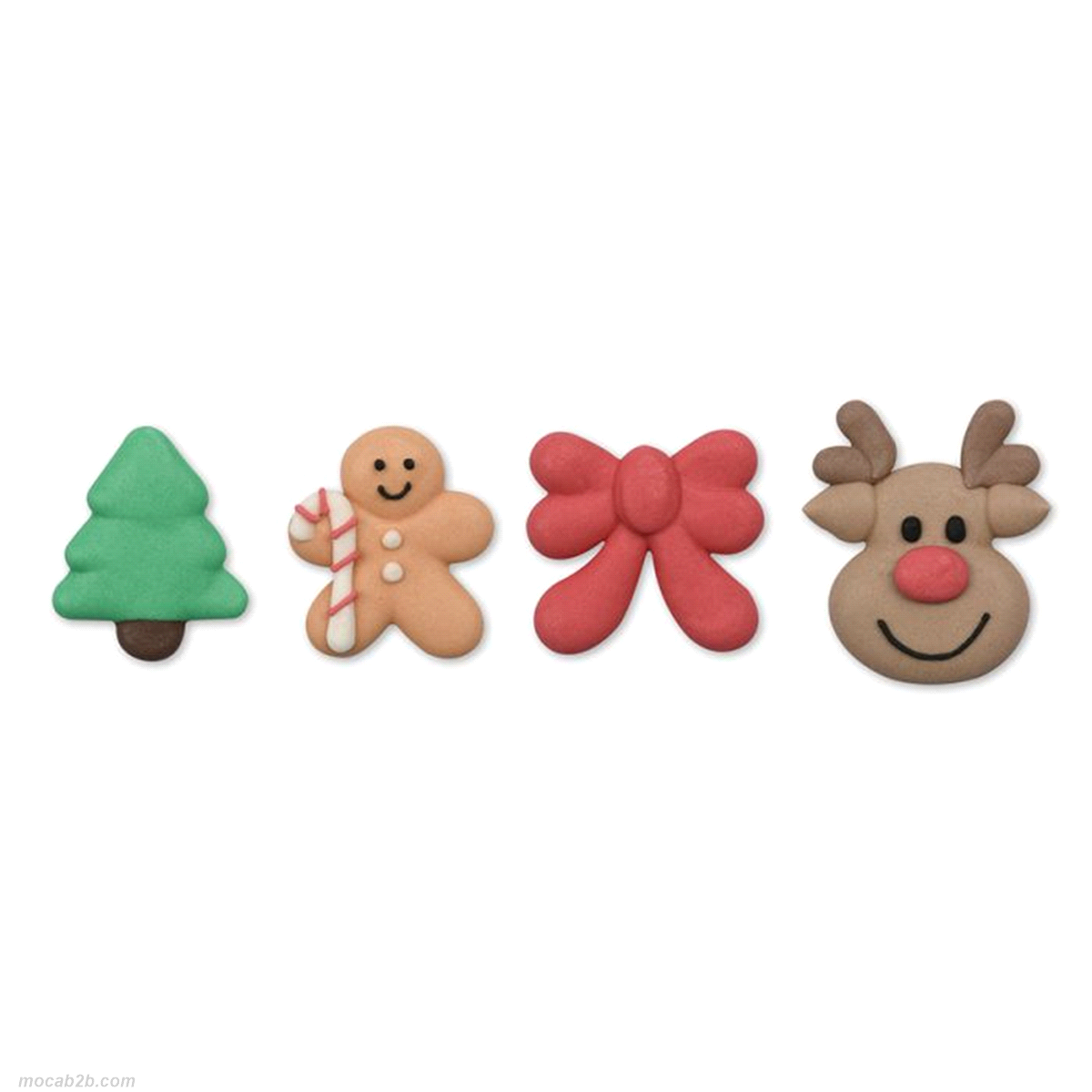 Soggettinii Natale in zucchero in 4 modelli assortiti. Dimensioni: 3,5cm. Non contengono coloranti azoici aggiuntivi. Gluten free. 