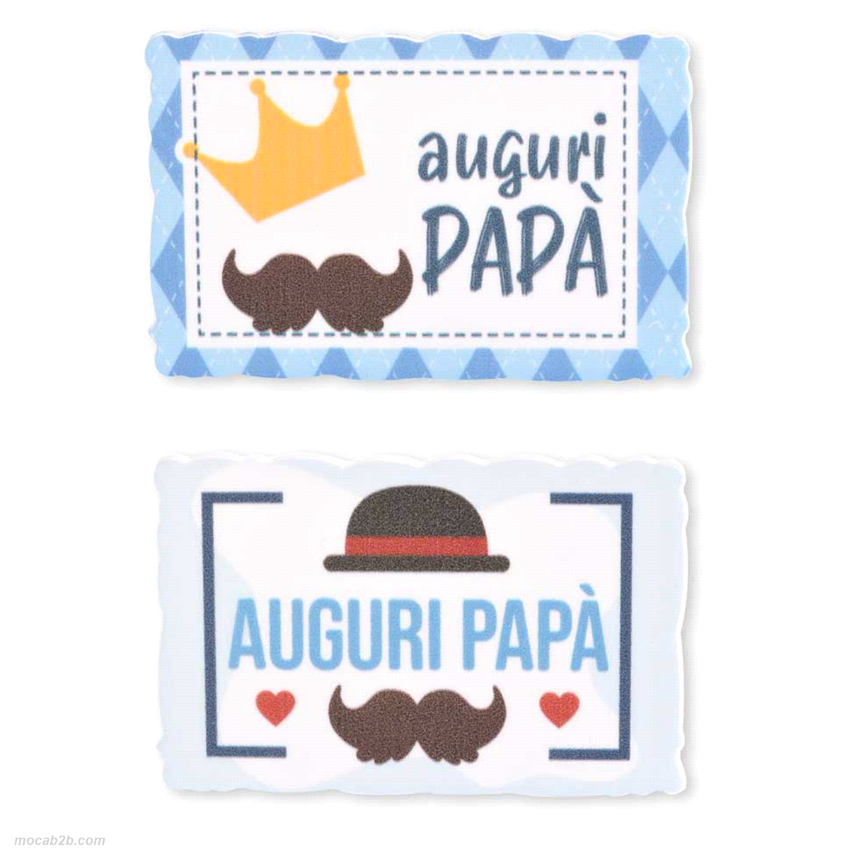 Targhette festa del papà assortite in zucchero x 50 pezzi. Gluten free. 