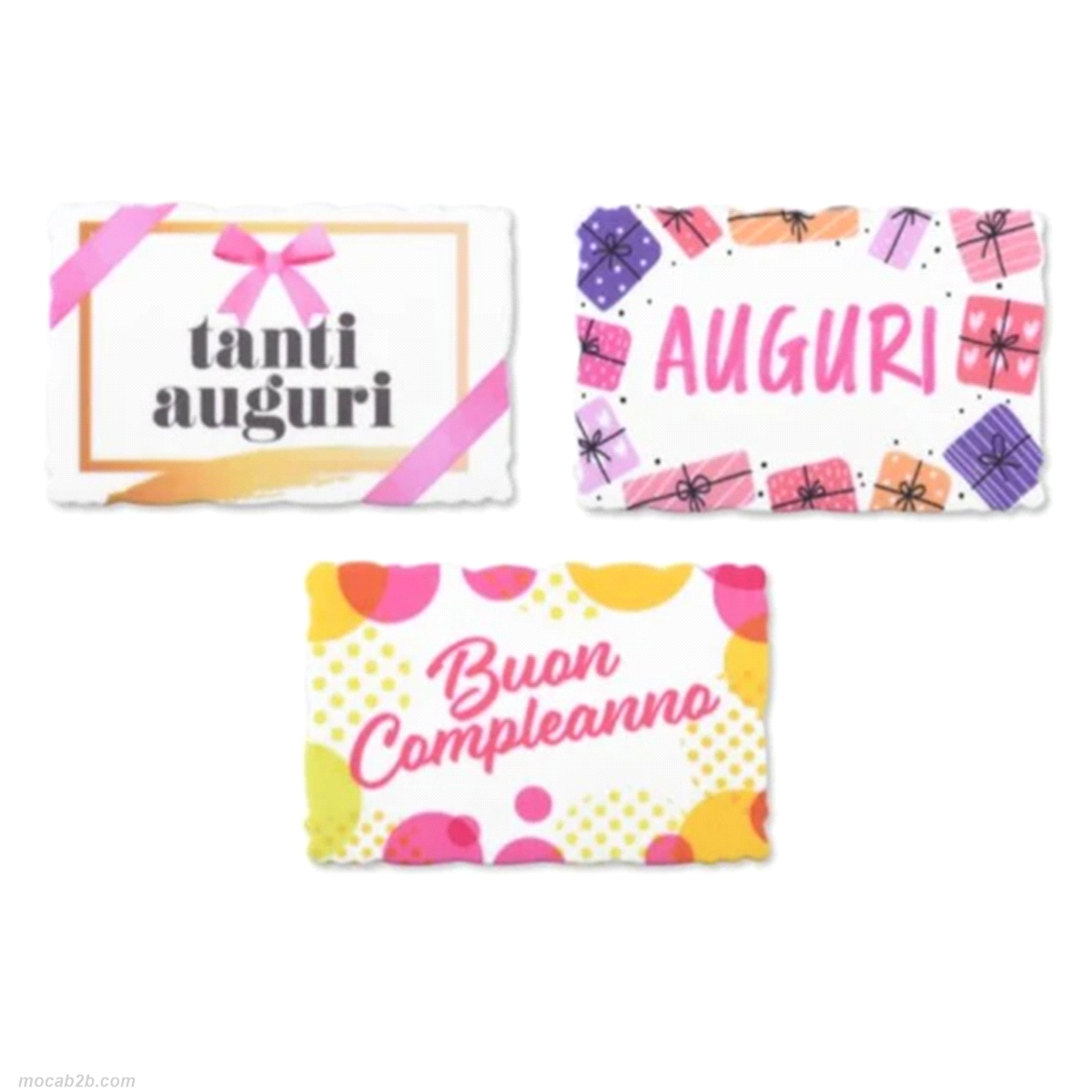 Targhetta auguri rosa in zucchero 3 modelli. Gluten free. 