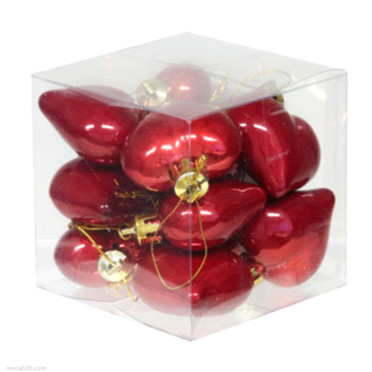 PALLINE CUORE ROSSO OPALE 40mm x12pz 