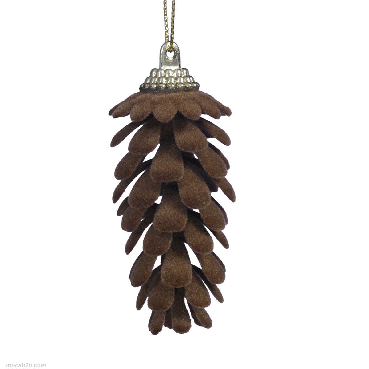 PIGNE MARRONE FLOCCATE DA APPENDERE 7x2,5 x6pz 