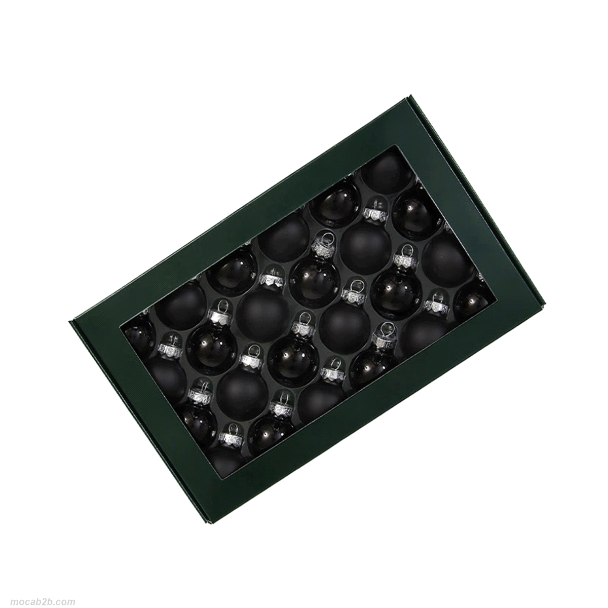 PALLINE NERE VETRO LUCIDE/OPACHE @2,5x24pz 