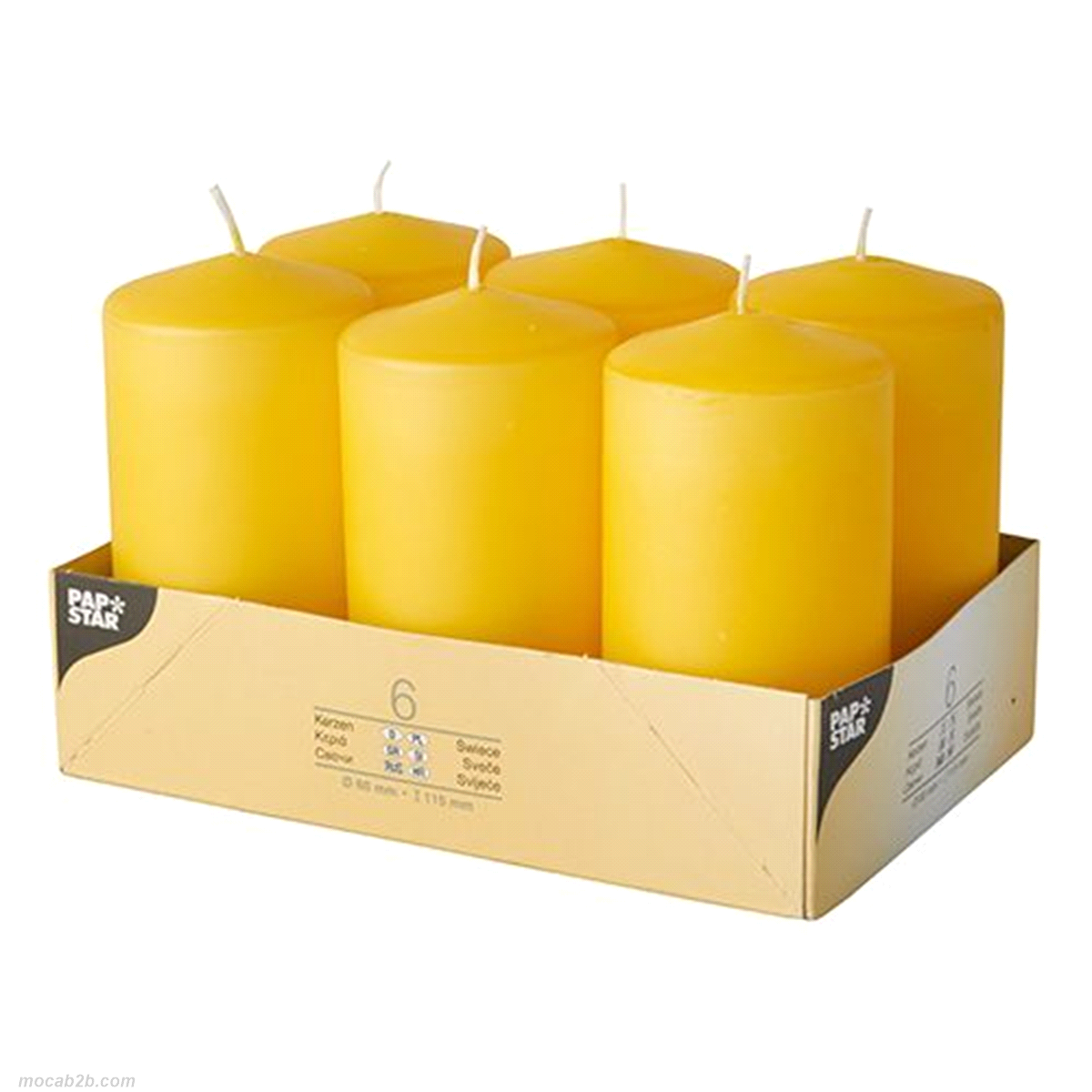 Candele giallo oro Ø 60 mm · 115 mm 
