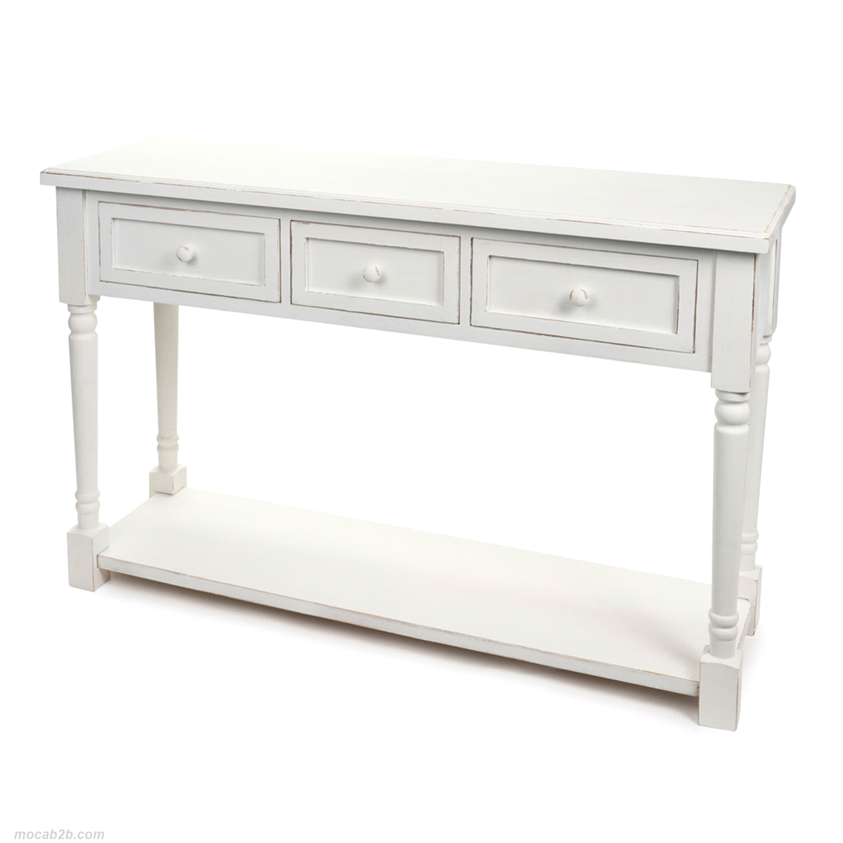 CONSOLLE BIANCO IN LEGNO 3 CASSETTI 116,5cm 