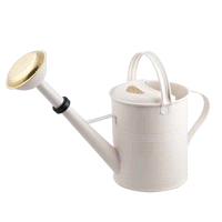 Innaffiatoio metallo zincato con soffione doccia in ottone capacità 5 litri, diametro 20 altezza 22/32cm. 