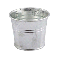Portavaso metallo zincato diametro 13/10 altezza 10,5 cm. 