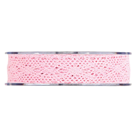 Nastro merletto rosa in cotone  mm25 x 8mt. 