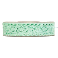 Nastro merletto verde menta in cotone  mm25 x 8mt. 