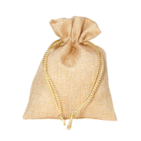 Bustina in tela lurex oro 12x17cm con coulisse. 