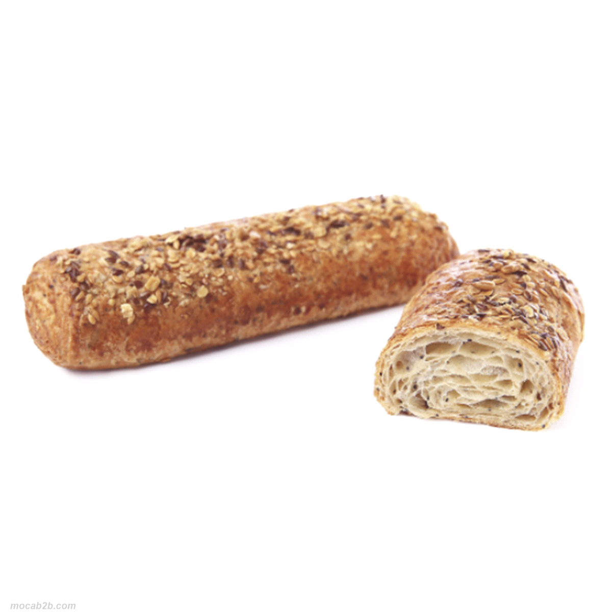 La geniale reintepratazione di un classico croissant integrale sotto forma e spoglie di panino.
Formato sandwich con ricetta croissant soffice e croccante allo stesso tempo. Gusto burro (19,5%), farina integrale e cereali. Topping semi di lino chiari e scuri, girasole e fiocchi di avena.
Peso: 100 gr.
Tempi di cottura: Forno ventilato 16-18 min – 170°C
 