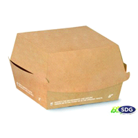 Porta panino / hamburger  biodegradabile e compostabile.
Ideale per cibo da strada e take away. 
