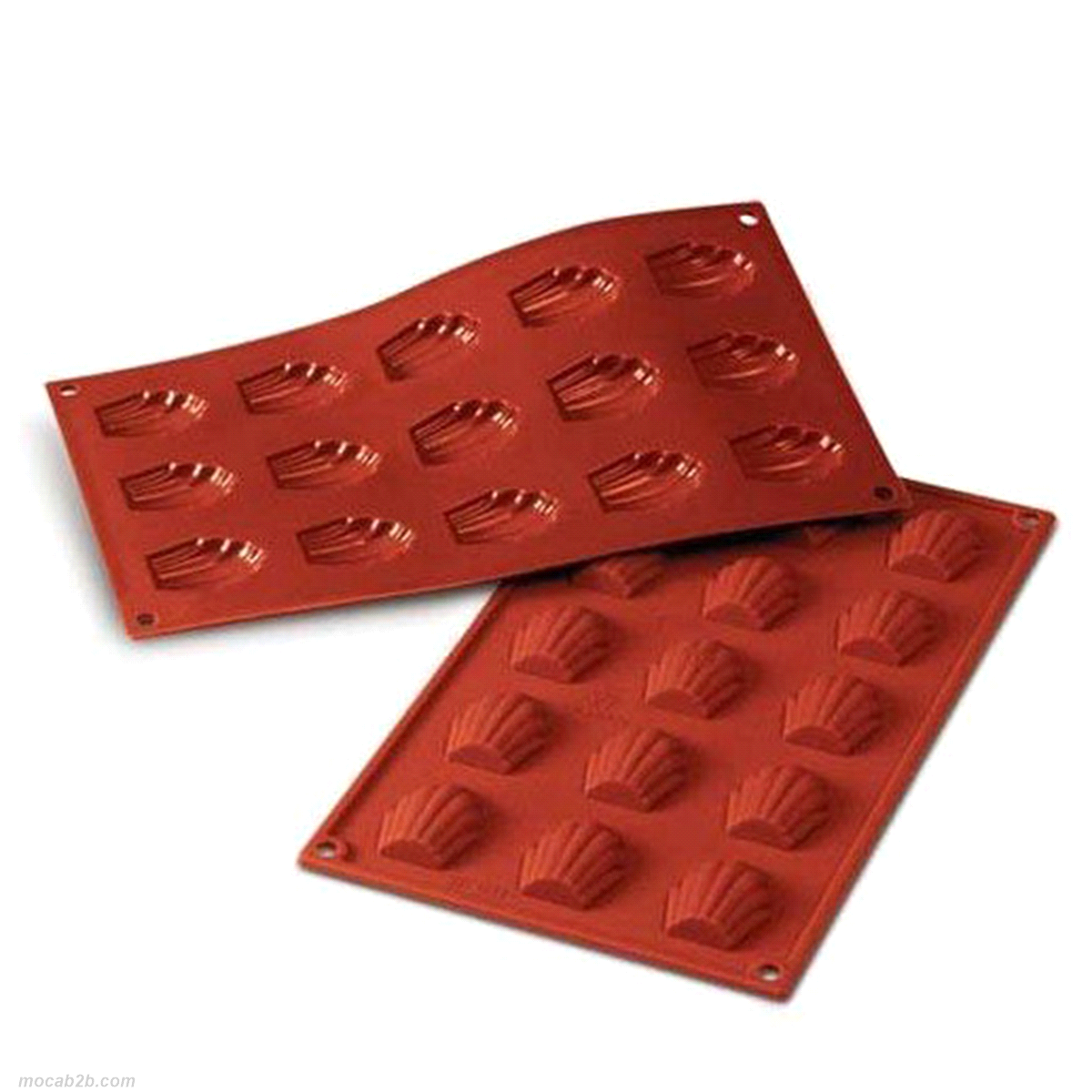 Stampo dimensioni:44mm x 34mm x h10 mm - Cavity: 15/ Vol. Cavity: 10ml. Utilizzabile in forno / microonde - Utilizzabile in congelatore / abbattitore - Lavabili in lavastoviglie 