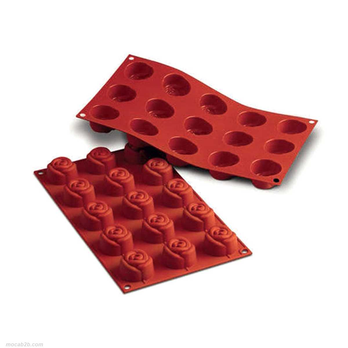 Stampo dimensioni: Ø 44 mm x h27 mm - Cavity: 15 /Vol. Cavity: 23ml. Utilizzabile in forno / microonde - Utilizzabile in congelatore / abbattitore - Lavabili in lavastoviglie 