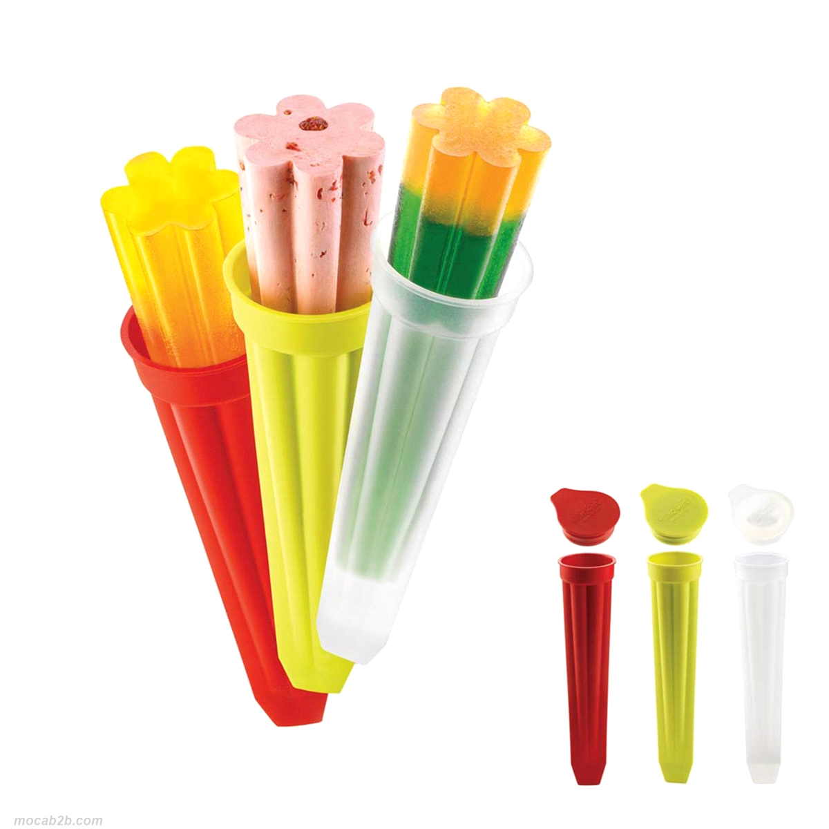 Set 3 stampi in silicone diametro 4,1 x h.20 cm. con coperchio 