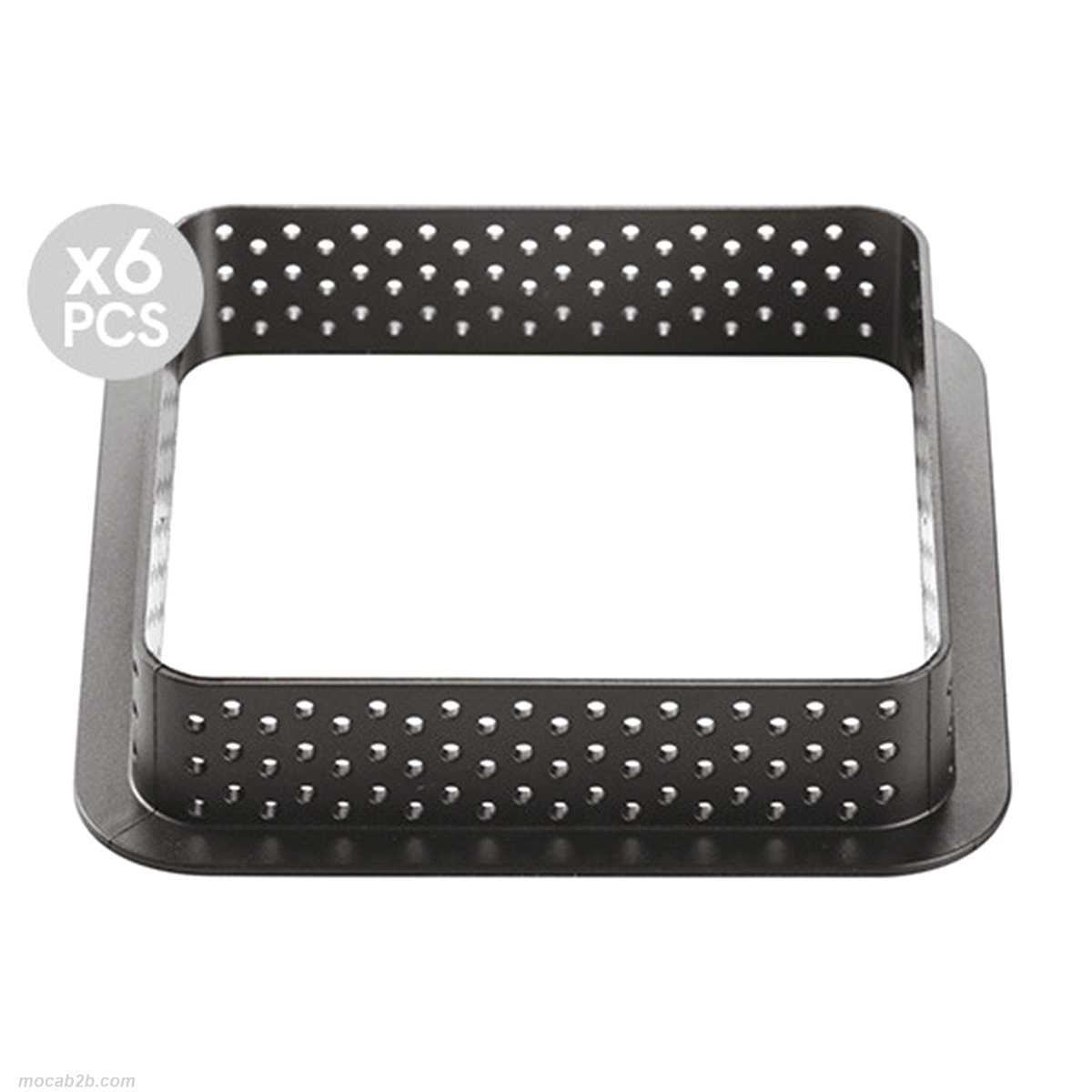 Composto da 6 quadrati in materiale termoplastico composito, indeformabile, adatto all’uso in forno che consente di realizzare crostate di dimensioni 80 x 80 h 20 mm. I quadrati sono antiaderenti, inossidabili, permettono cotture omogenee e possiedono un’alta stabilità termica, per realizzare crostate tradizionalmente impeccabili. 
