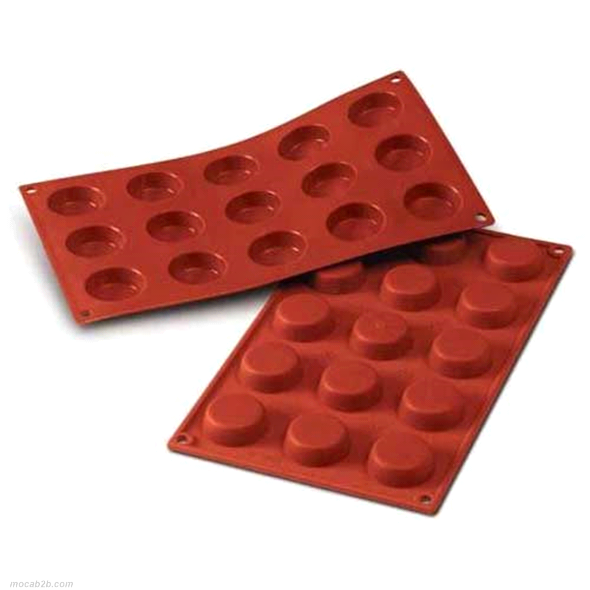 Stampo monoporzione in silicone antiaderente. Dimensione: Ø 40 h 13 mm Volume: 15 x 20 ml. 