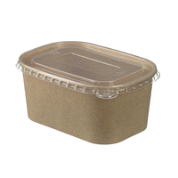 Vaschetta lingot naturale in fibra di bamboo, contenuto 1000ml. Microondabile a 800W/3 minuti. Forno: Max 100