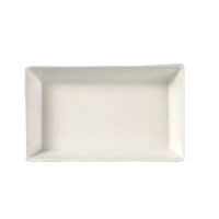 Piattino Quartz 100X60 mm bianco in polpa di canna non laminato. Micronde 800w/3