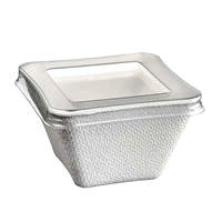 Ramequin in polpa di canna laminata PLA resite ai liquidi
e grassi - 65 ml - Ø 89x32 mm - 100%BIO. Microonde 800w3.Forno max +150°C. 