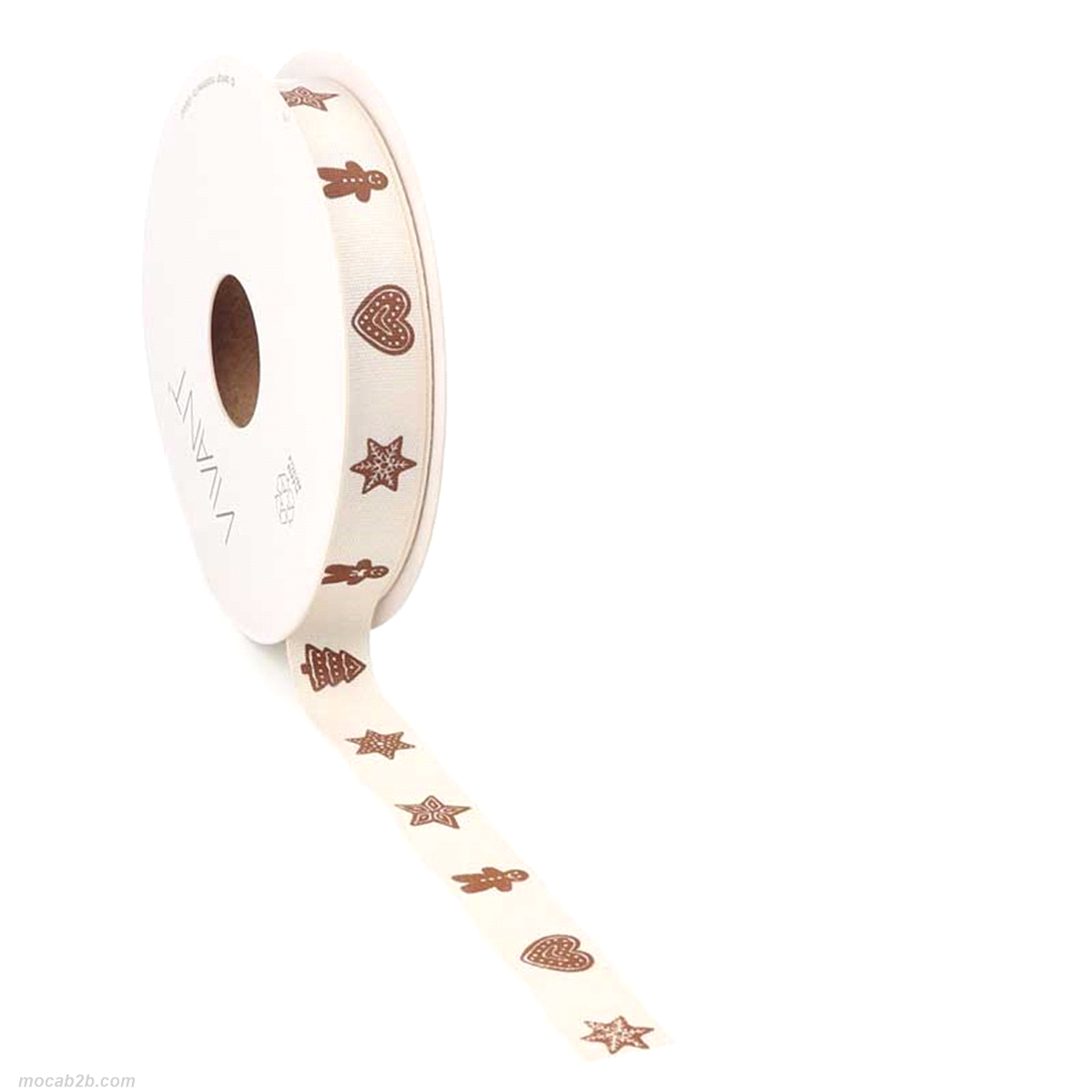 Nastro gingerbread ribbon crema mm15x15mt. 