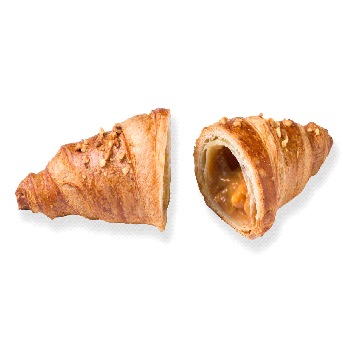 Croissant prelievitato al caramello e noci. Scongelare circa 30 minuti. Cuocere a 170-180°C x circa 21 minuti 