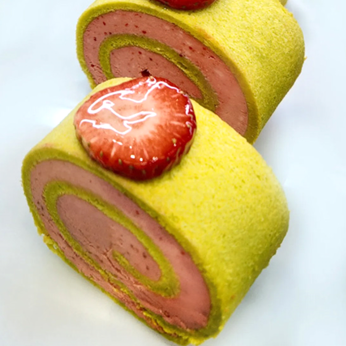 Preparato in polvere per Swiss roll, American cake e torte colorate verde chiaro. 