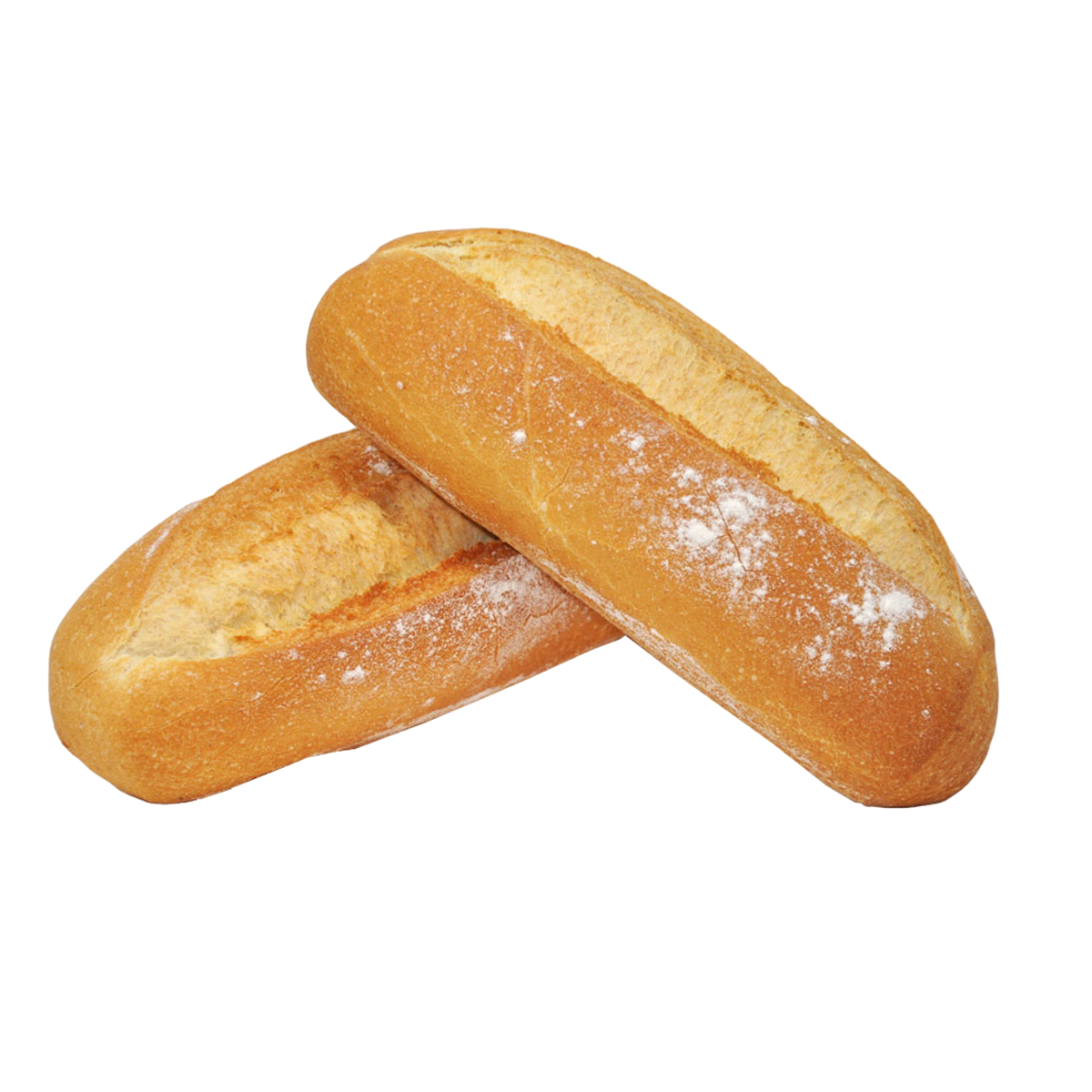 Tipico pane francesce a forma di filoncino caratterizzato da una crosta croccante e una mollica morbida. Parzialmente cotto surgelato. Cartone da 10,80 kg. Al pezzo circa 150-130 g 