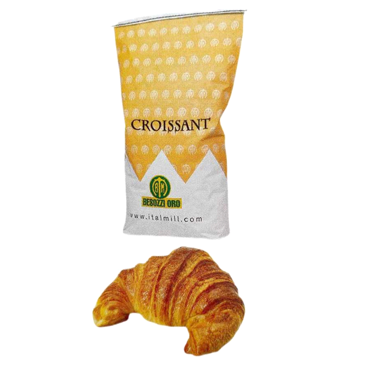 Prodotto specifico per la produzione di lievitati sfogliati di alta qualità (croissant, danesi, brioche..). W 360-390. P/L 0.55-0.60.  Potere di assorbimento >=58. Stabilità >=13 