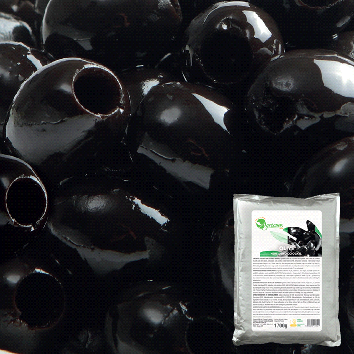 Olive nere denocciolate, in pratica busta che agevola l
