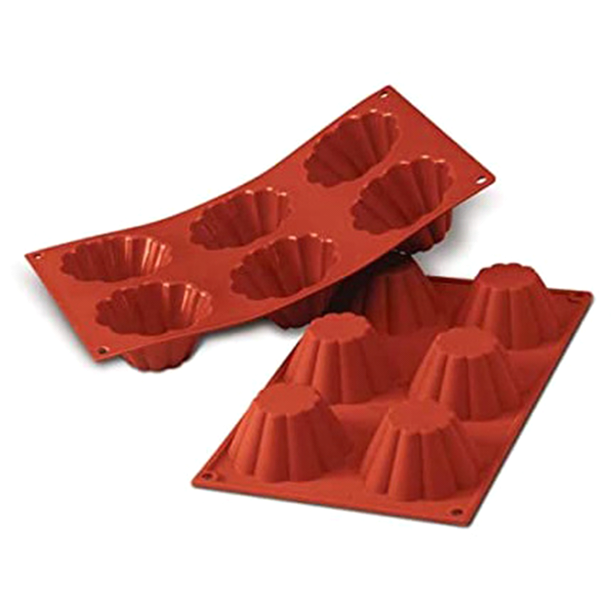 Stampo dimensioni:Ø 79 mm x h30 mm - Cavity: 6 /Vol. Cavity: 110ml. Utilizzabile in forno / microonde - Utilizzabile in congelatore / abbattitore - Lavabili in lavastoviglie 