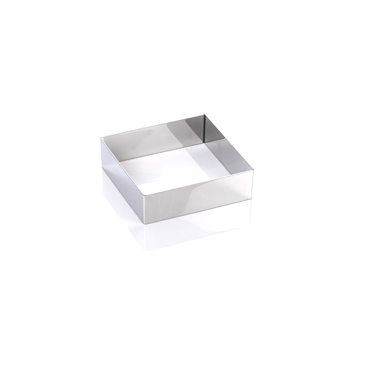 Fascia tonda quadrata in acciaio inox AISI 304, perfetta sia per la cottura che per il congelamento, alta 40 mm. 