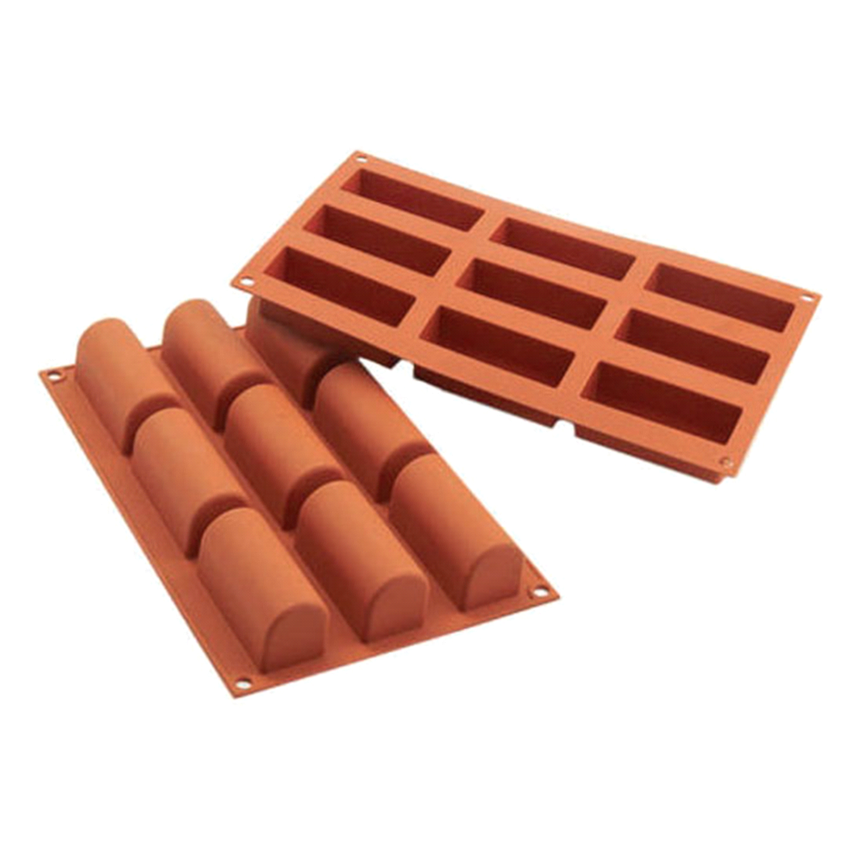 Stampo dimensioni: 84mm x 32mm x h35mm - Cavity: 9 /Vol. Cavity: 83ml. Utilizzabile in forno / microonde - Utilizzabile in congelatore / abbattitore - Lavabili in lavastoviglie 
