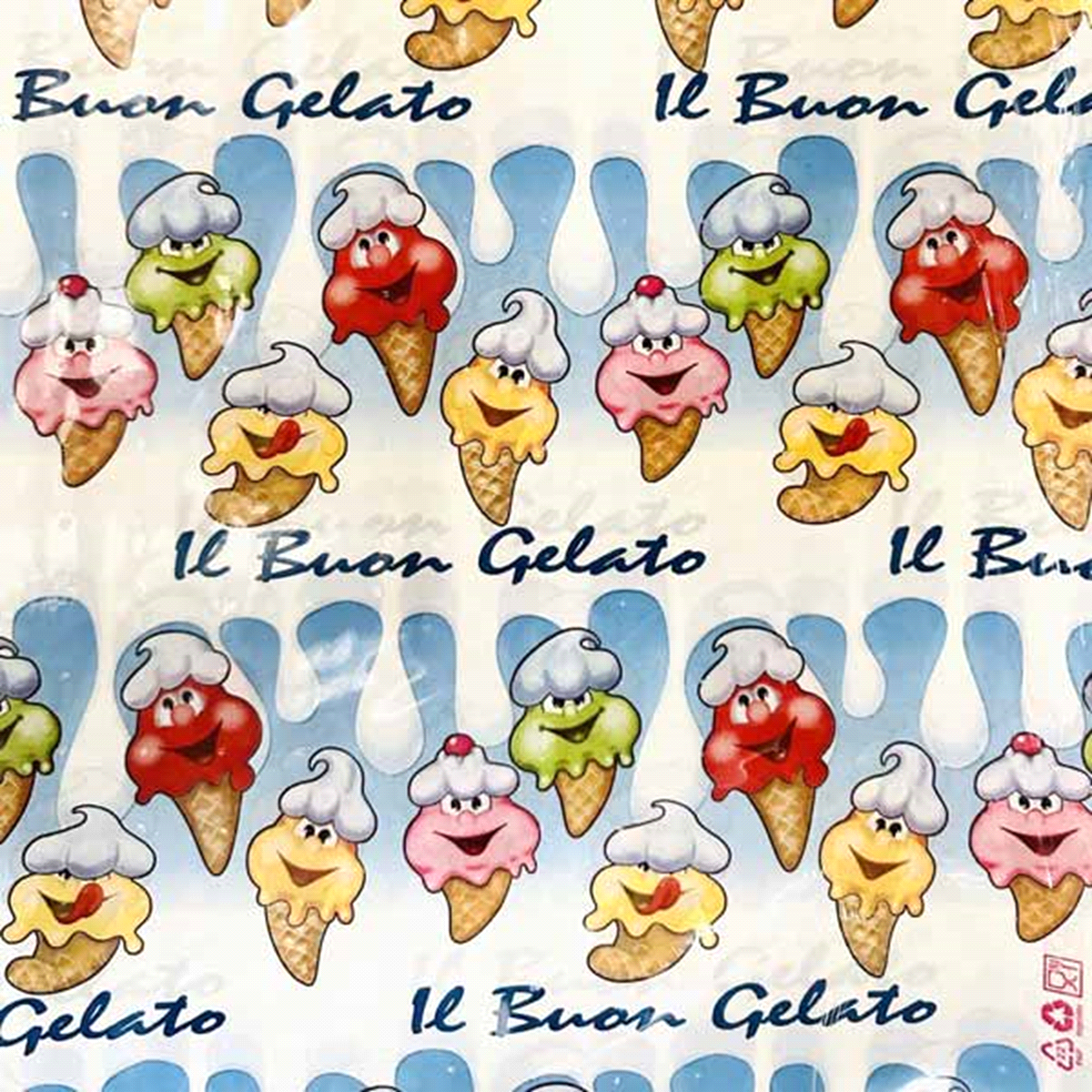 Carta banco 75x100 con fantasia coni per gelaterie 