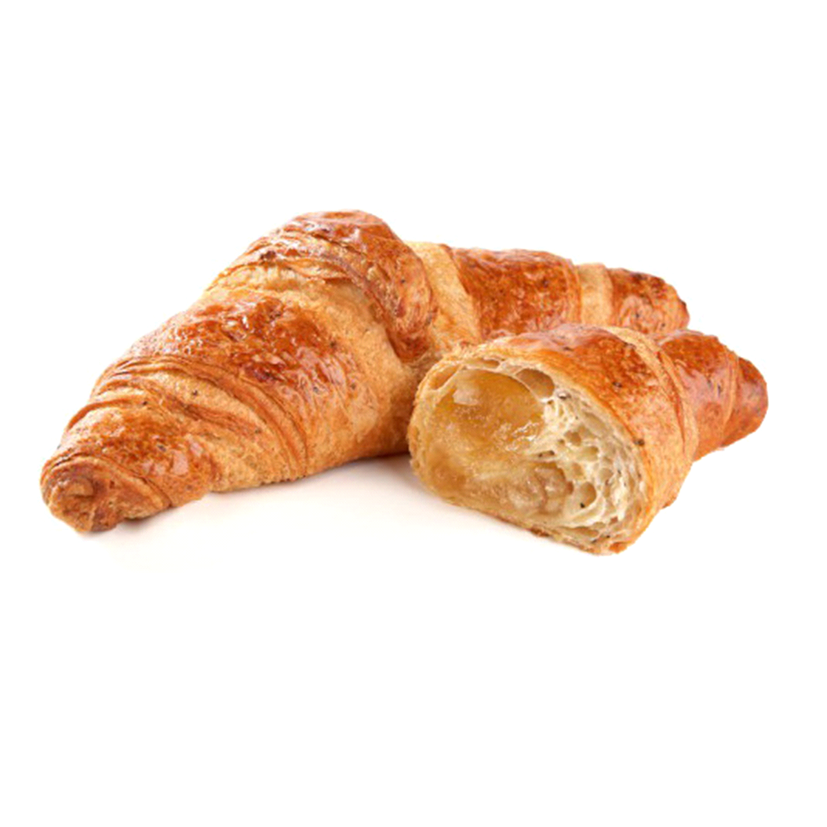 Croissant 90 gr prelievitato, integrale farcito al miele. 