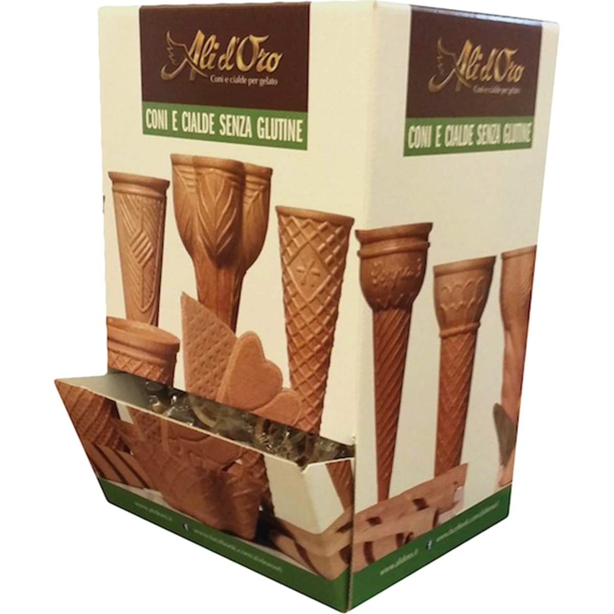 Cono Coppa 3 Gluten Free
Dimensioni : H= 128 mm, dim. est. = 49, dim. int. = 28
40 pezzi imbustati singolarmente
 