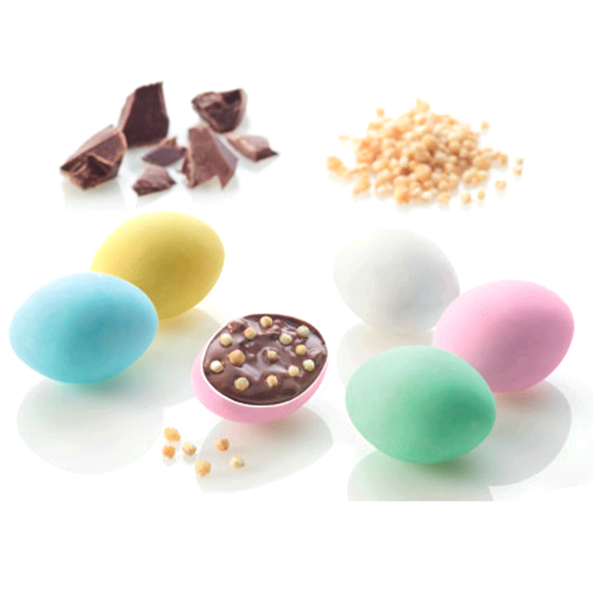 Ovetti di fagiano confettate, ripieni di crema e cereali e disponibili in vari colori. Ideali per le festività pasquali. 