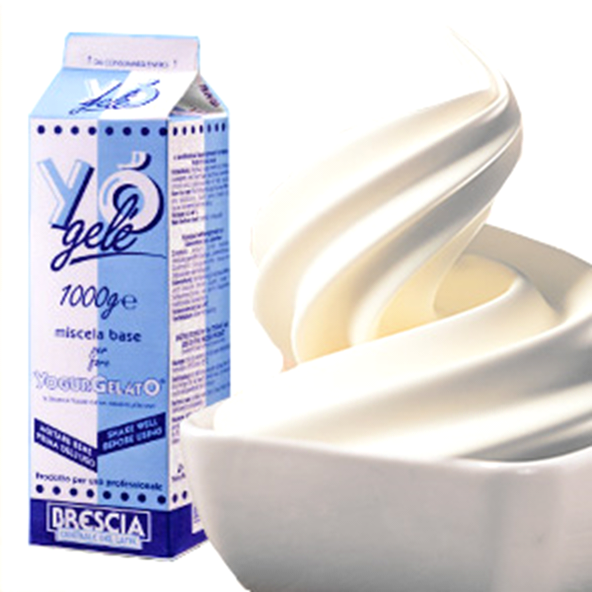 YòGelé è una miscela pastorizzata realizzata unicamente con yogurt fresco che va solo mantecata. Il prodotto, già pronto all’uso, va solamente agitato e versato nel mantecatore o macchina soft per il gelato allo yogurt 