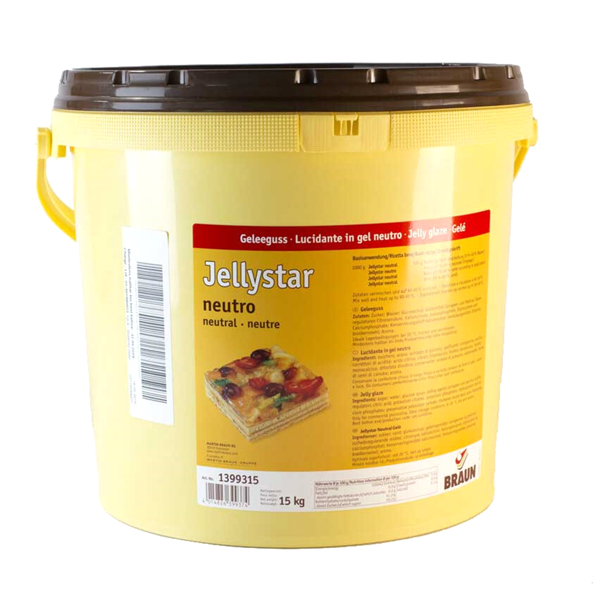 Lucidante in gel neutro per pasticceria. 
Ideale per lucidare torte di frutta o dolci in genere. 