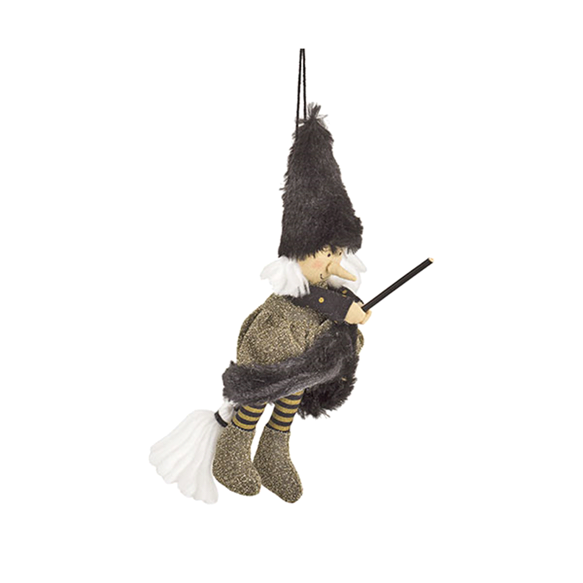 BEFANA VOLANTE NERO/ORO h25 