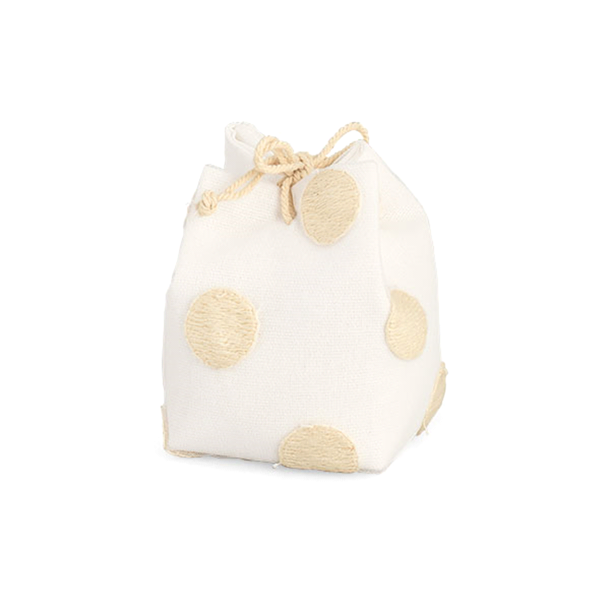 SACCOCCIO BIANCO CON POIS BEIGE 6x6x9 