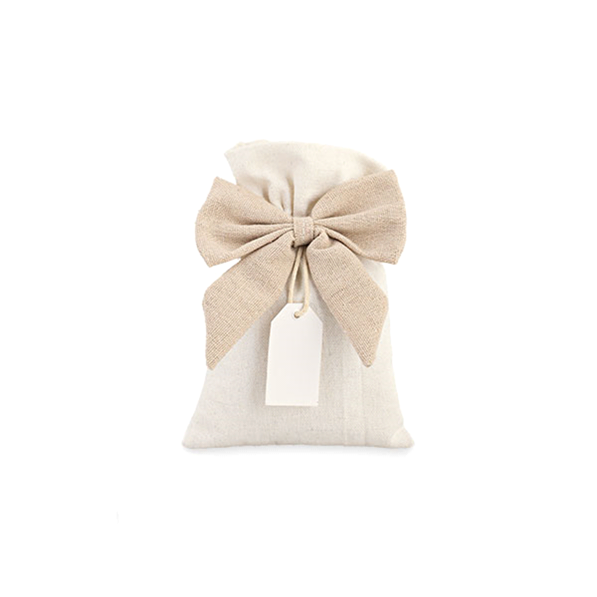 SACCHETTO AVORIO CON FIOCCO 10x15,5cm 