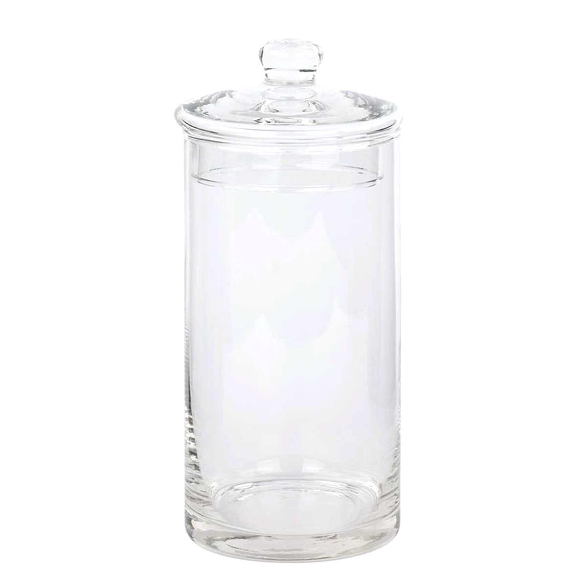 Vaso cilindro vetro trasparente con coperchio @10 h.20cm. 