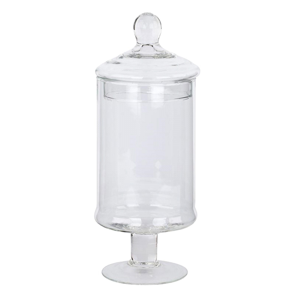 Vaso in vetro trasparente con coperchio diametro 12 h. 34. Ideale per confetti, caramelle e quant