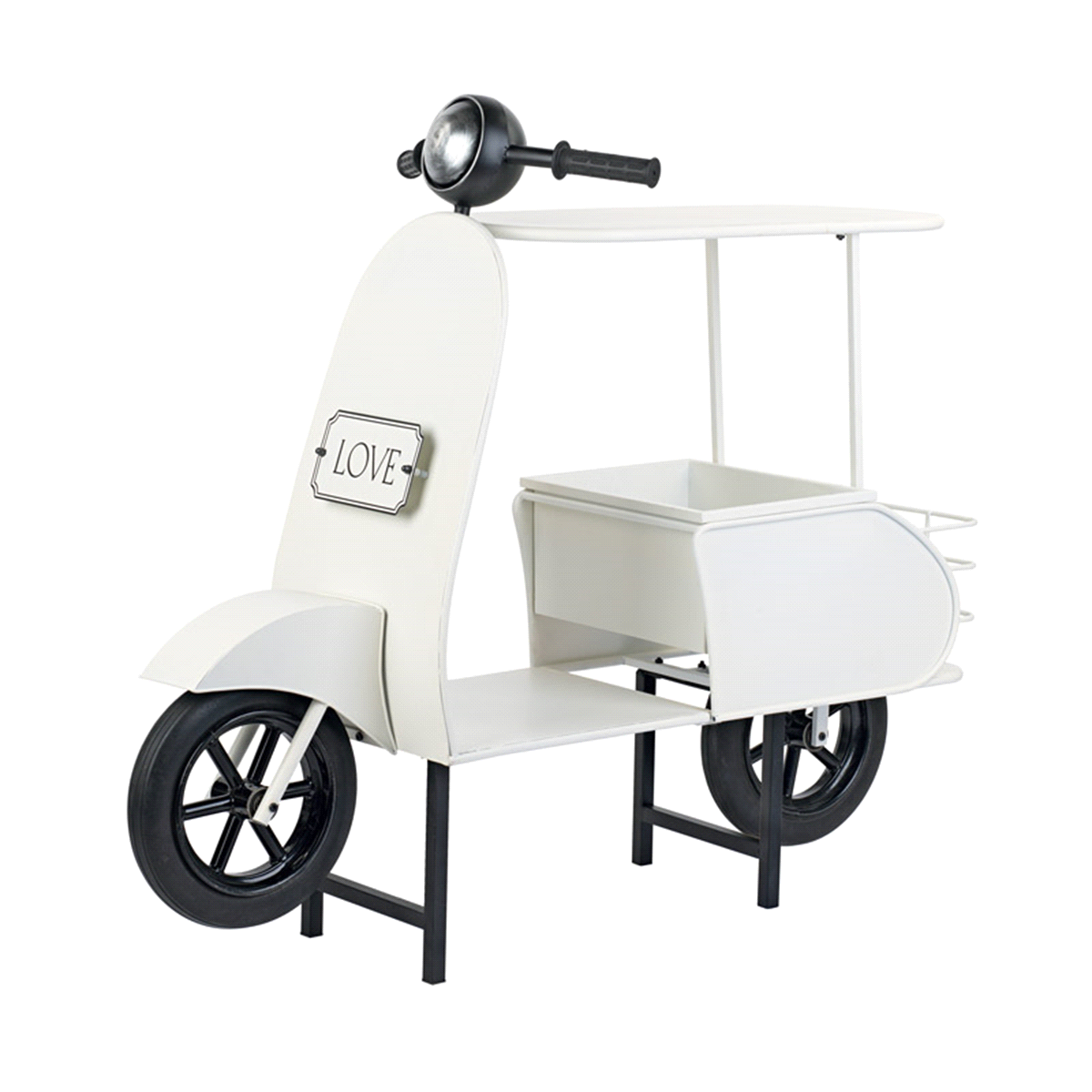 SCOOTER METALLO BIANCO/NERO 121x51x105 