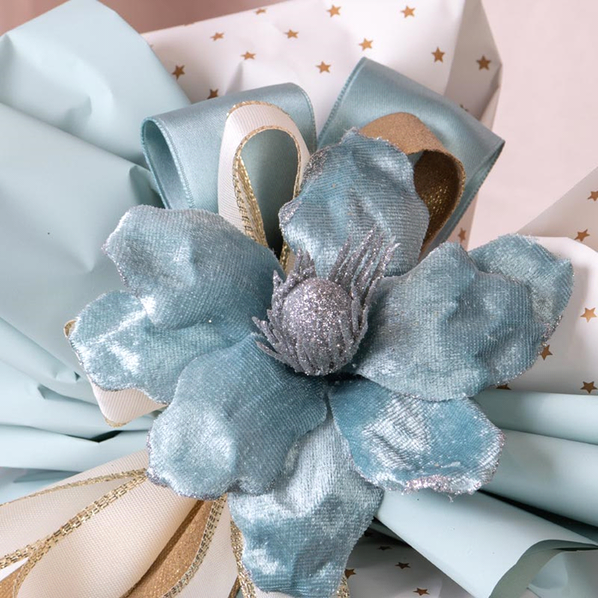 MAGNOLIA BLU TESS.C/GLITTER13cmx6pz 