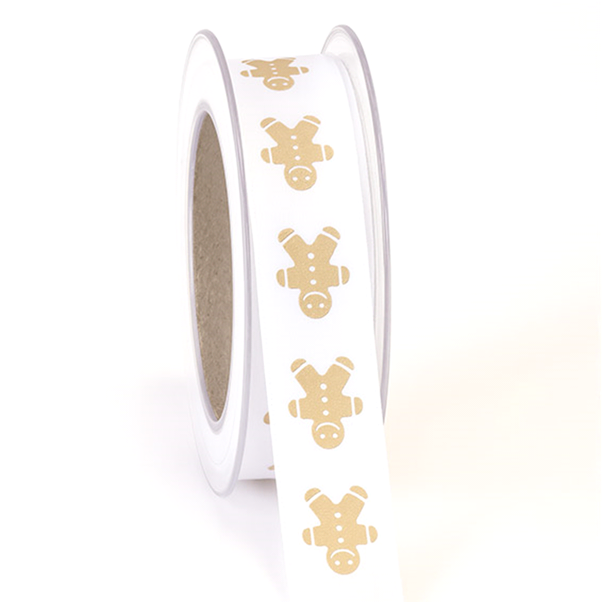 Nastro gingerman oro/bianco mm15x15mt. 100% poliestere. 